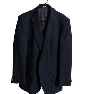 WM F FARAH - MEN'S black  100% WOOL BLAZER JACKET - SIZE 44L 100% wool